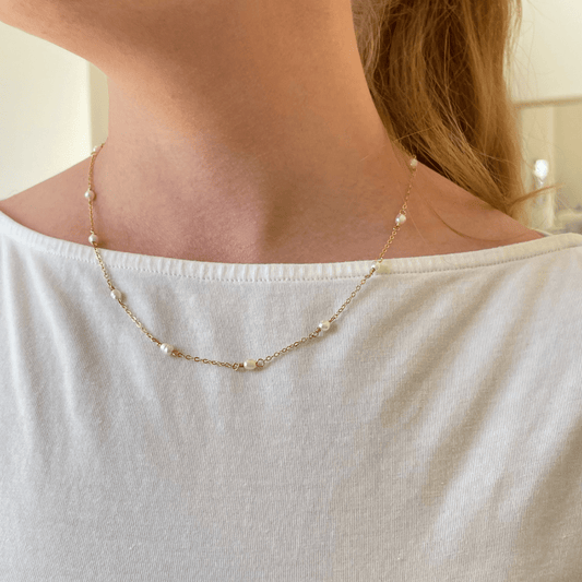 Daphnie halskæde guld - Opal Smykker