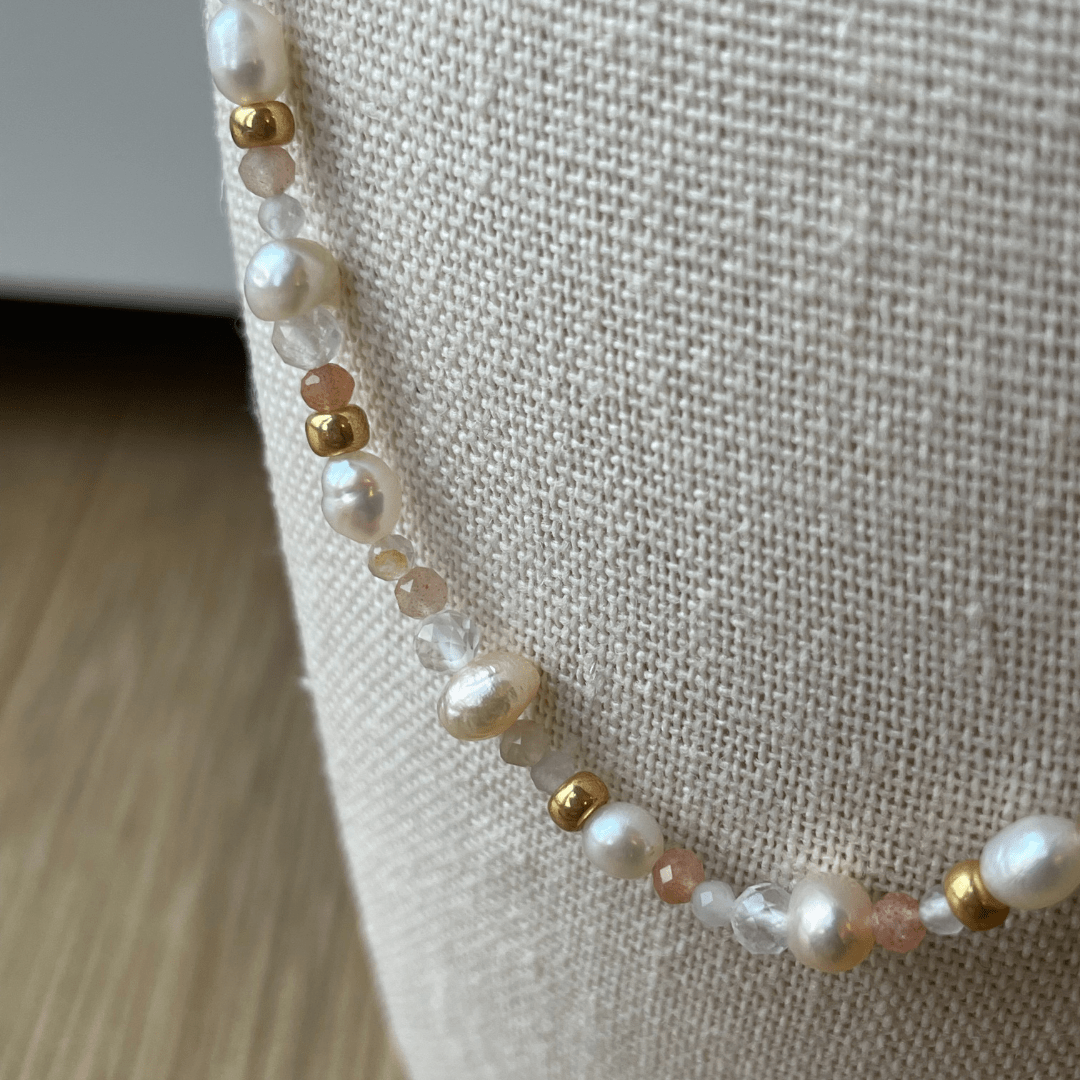 Grace halskæde guld - Opal Smykker