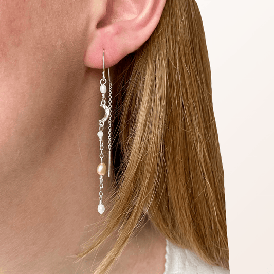 Luna øreringe sølv - Opal Smykker