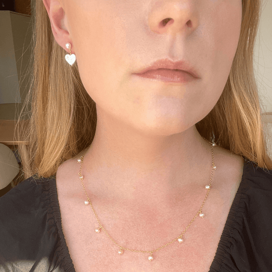 Frida halskæde guld - Opal Smykker