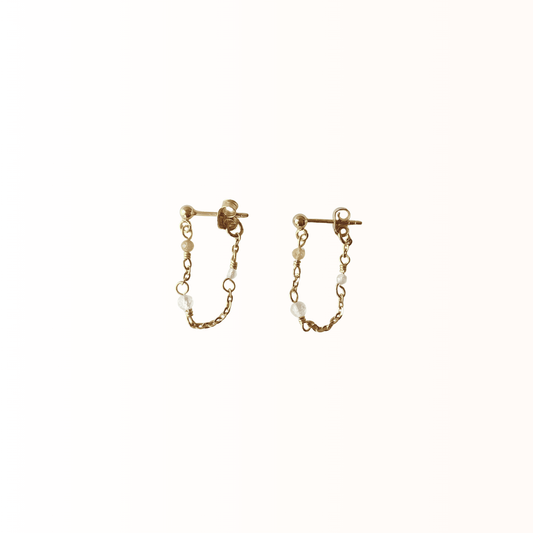 Julia øreringe guld - Let elegance med blide nuancer - Opal Smykker