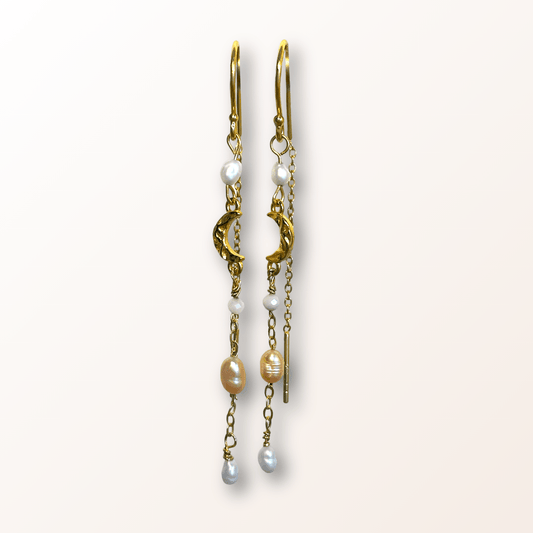 Luna øreringe guld - Opal Smykker