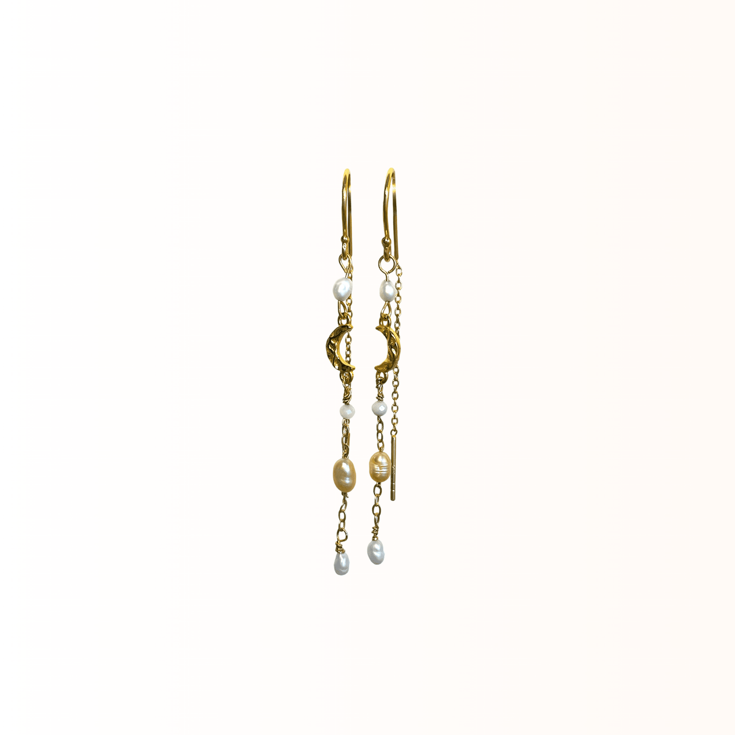 Luna øreringe guld - Delikat måne - Opal Smykker