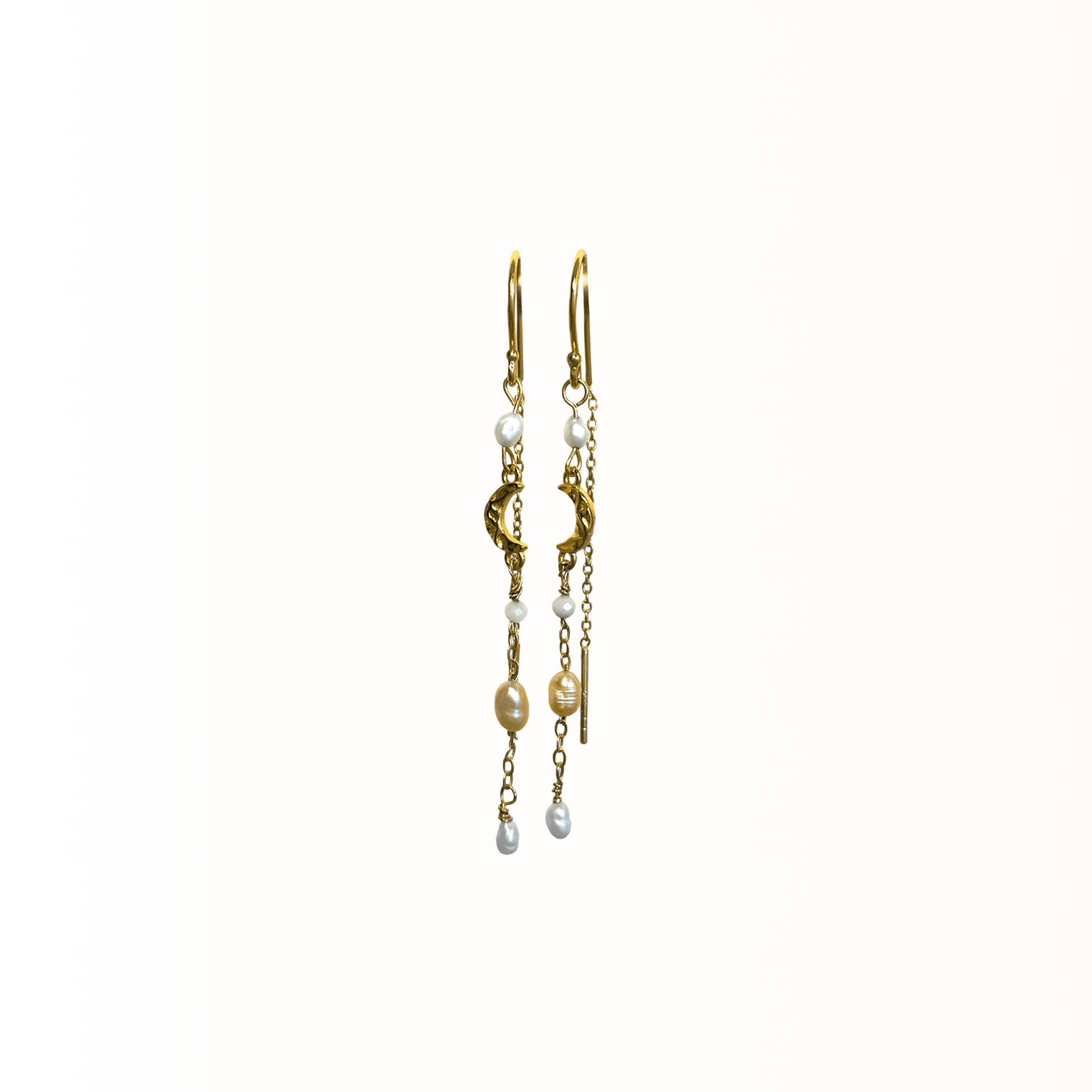 Luna øreringe guld - Delikat måne - Opal Smykker