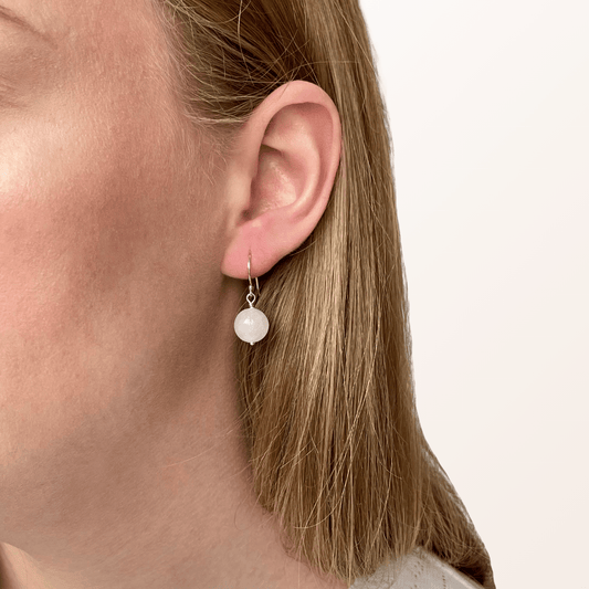 Rosa øreringe sølv - Rosakvarts - Opal Smykker